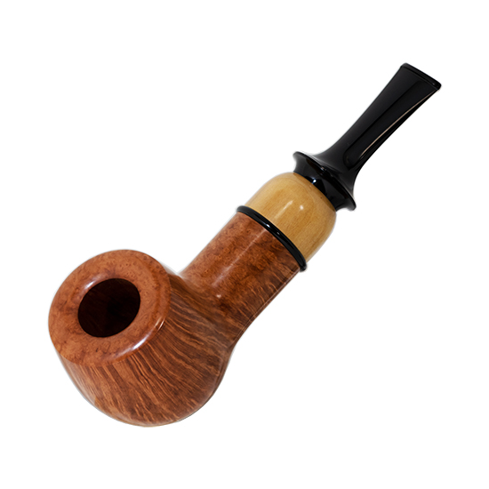 ケン パイプス 20319オイルキュアード  リバースキャラバッシュ / Italian Briar Boxwood Smooth Ebonite サイン入りポーチ付き SOLD OUT