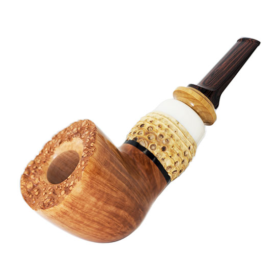 ケン パイプス 19302 / Italian Briar Bamboo カバの牙,Boxwood Smooth Cumberland サイン入りポーチ付き SOLD OUT