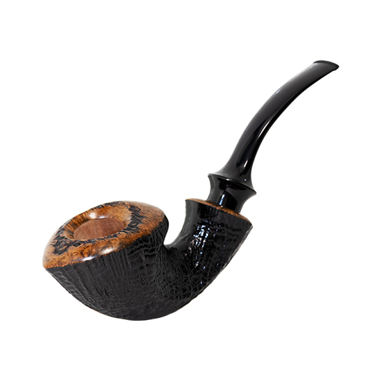 ケン パイプス 21391 / Italian Briar Sand blast,Urushi Ebonite サイン入りポーチ付き SOLD OUT