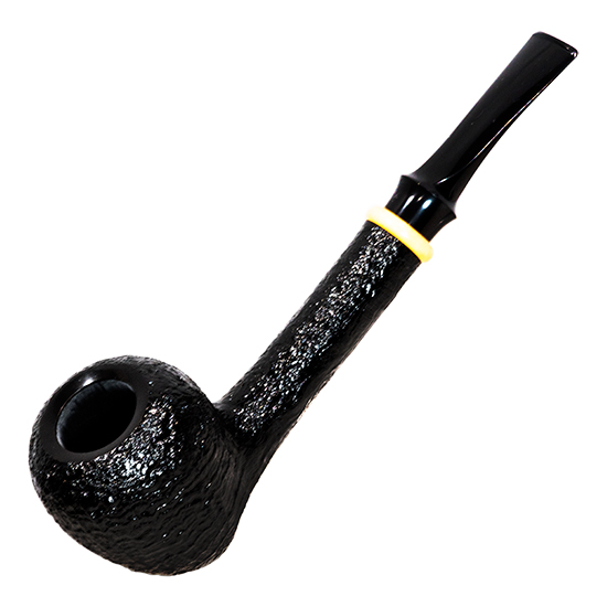 ケン パイプス 26671 / Italian Briar Boxwood,Sand blast 漆,Ebonite 本藍染ポーチ付き